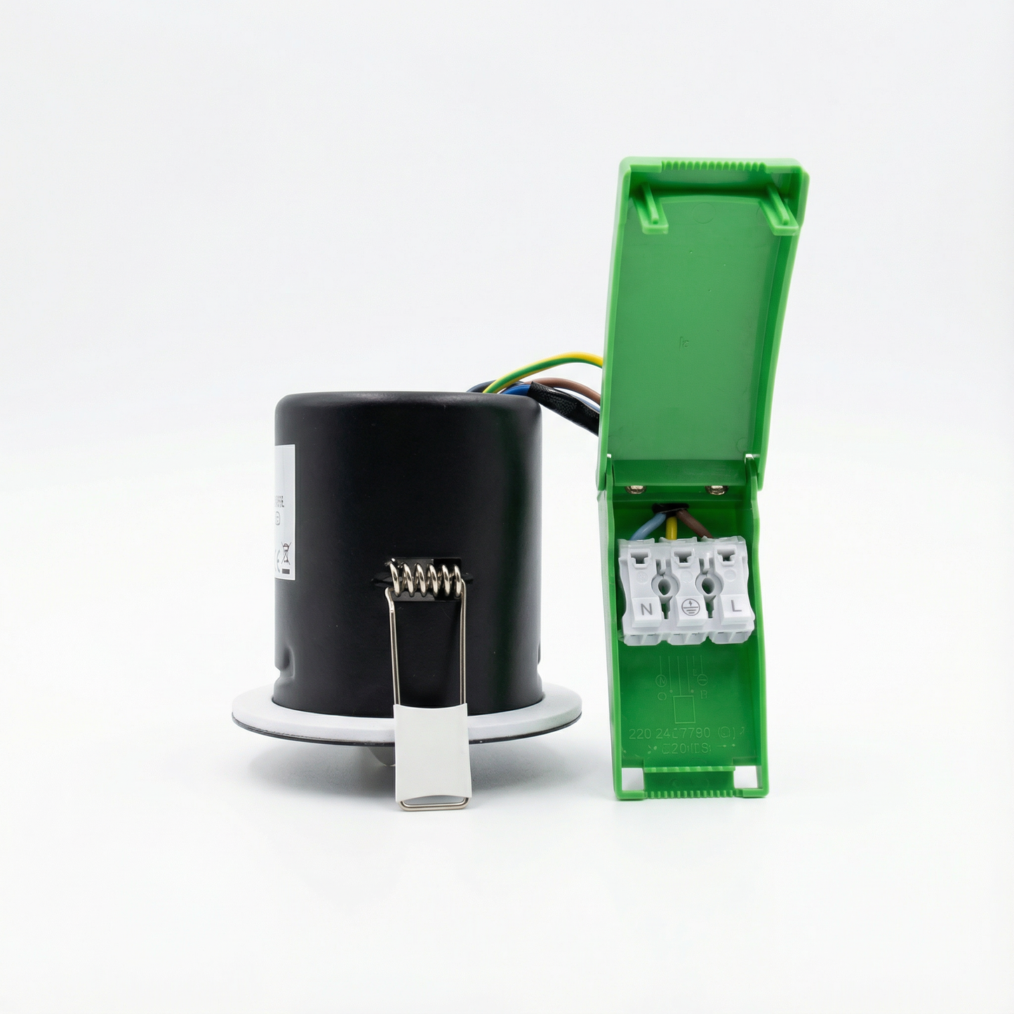 Baxton Pro Fire Rated GU10 Downlight Satin Nickel IP65 Push Fit