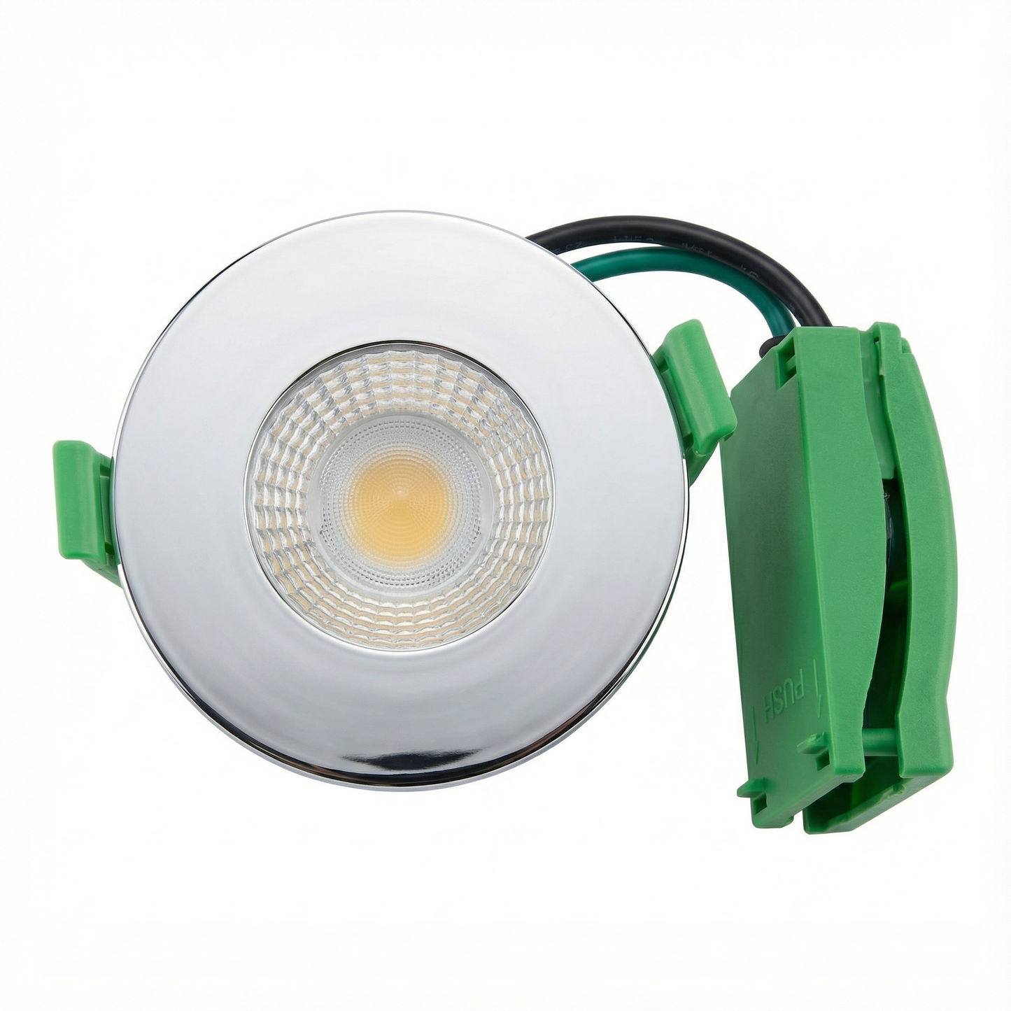 Baxton Pro Fire Rated LED Downlight Chrome IP65 3CCT Dimmable 5.5W/7.5W