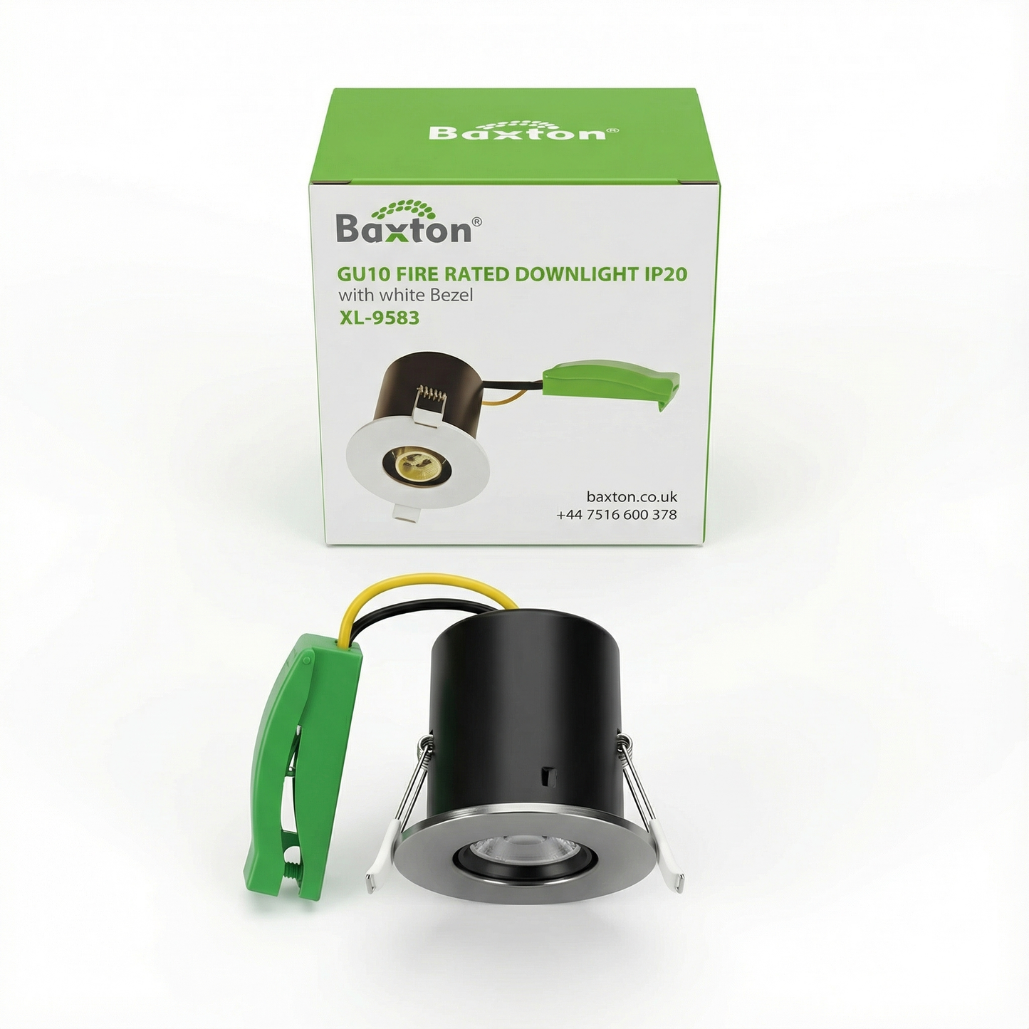 Baxton Pro Fire Rated GU10 Downlight White IP65 Push Fit