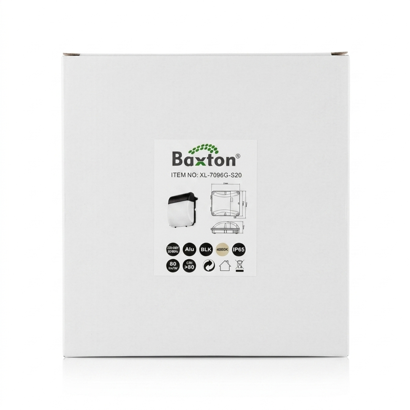 20W LED Commercial Bulkhead Light With Photocell Sensor 4000k IP65 Black | Baxton