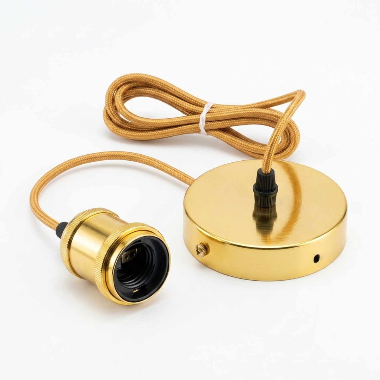 Decorative E27 Pendant Light Set Brushed Gold | Baxton