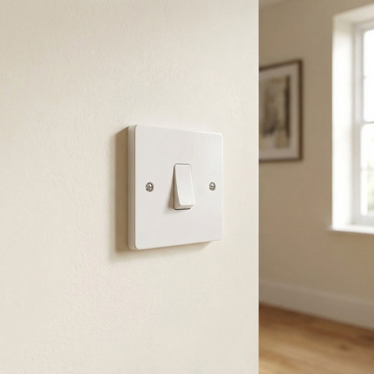 Elite Elegance 1 Gang 2 Way Light Switch 10AX White – Trade Carton (50 Pack)