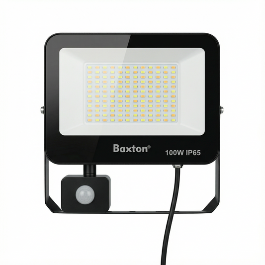Baxton 100W LED Floodlight With PIR Sensor 3CCT IP65 Outdoor Security Light