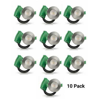 6 Pack Fire Rated LED Downlights IP65 3CCT Dimmable Push-Fit Ceiling Spot Lights