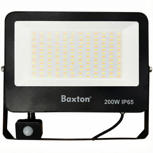Baxton 200W LED Floodlight With PIR Sensor 3CCT IP65 Outdoor Security Light