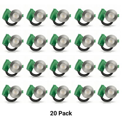 6 Pack Fire Rated LED Downlights IP65 3CCT Dimmable Push-Fit Ceiling Spot Lights