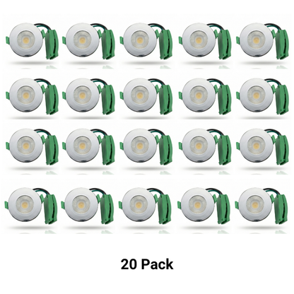 6 Pack Fire Rated LED Downlights IP65 3CCT Dimmable Push-Fit Ceiling Spot Lights