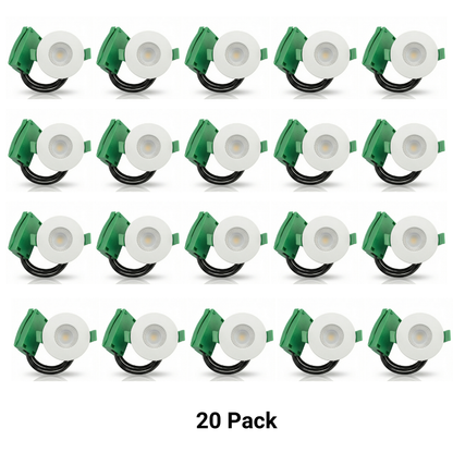 6 Pack Fire Rated LED Downlights IP65 3CCT Dimmable Push-Fit Ceiling Spot Lights