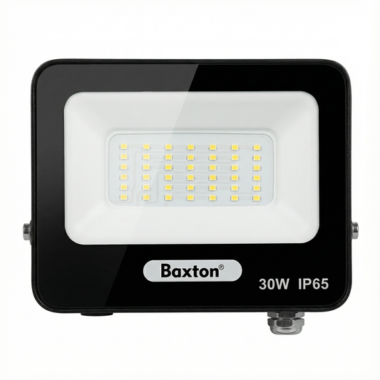Baxton 30W LED Slimline Floodlight 6500K Daylight White IP65 Outdoor Floodlight