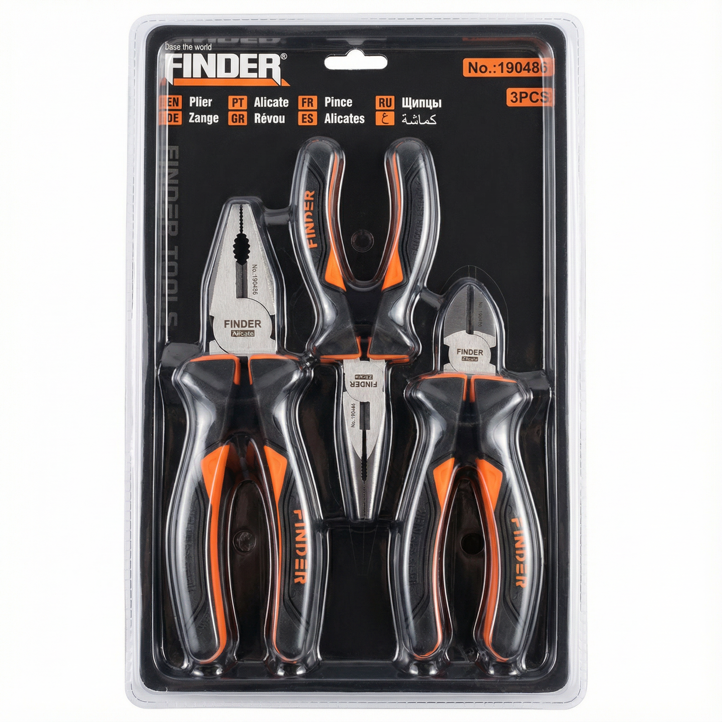 Finder 3-Piece Plier Set (Combination, Diagonal & Long Nose)