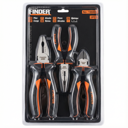 Finder 3-Piece Plier Set (Combination, Diagonal & Long Nose)