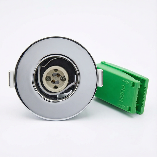 Baxton Pro Fire Rated GU10 Downlight Chrome IP20 Push Fit