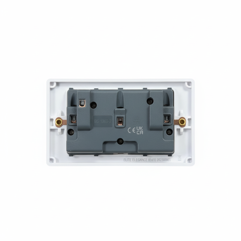 13A Double Switched Socket DP White | Elite Elegance
