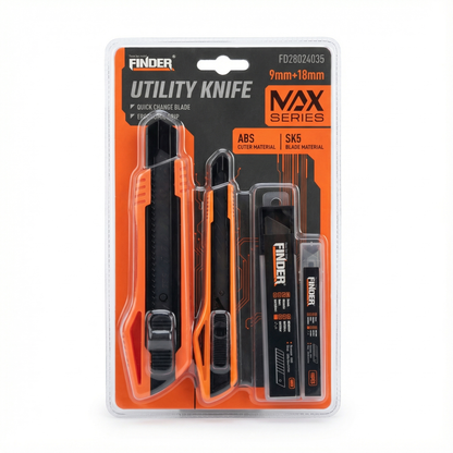 Finder 4-Piece Utility Knife & Blade Set  (9mm & 18mm)