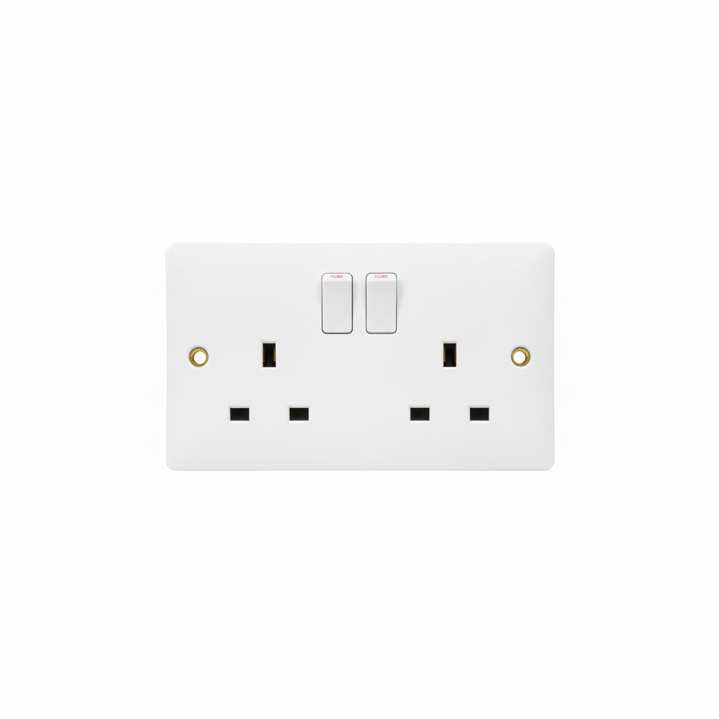 13A Double Switched Socket DP White | Elite Elegance