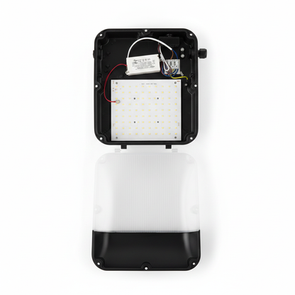 30W LED Commercial Bulkhead Light With Photocell Sensor 4000k IP65 Black | Baxton