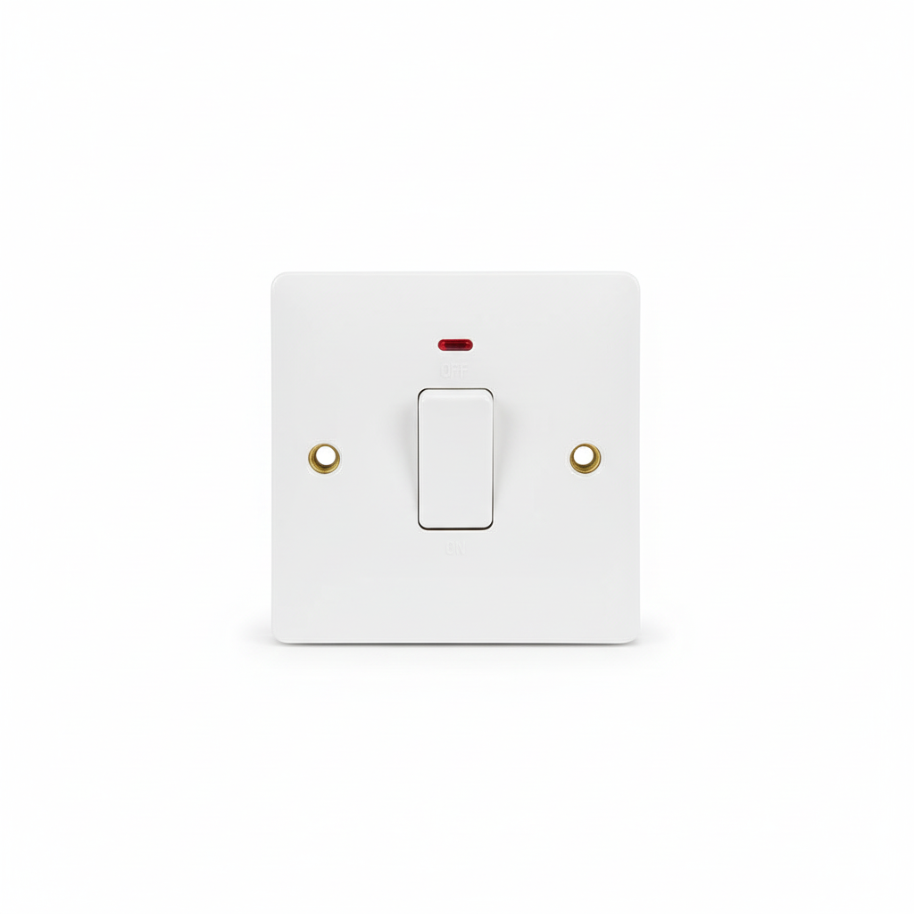 20A Double Pole Switch With Neon White | Elite Elegance