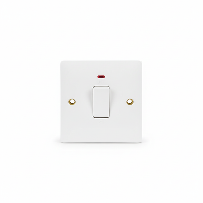 20A Double Pole Switch With Neon White | Elite Elegance