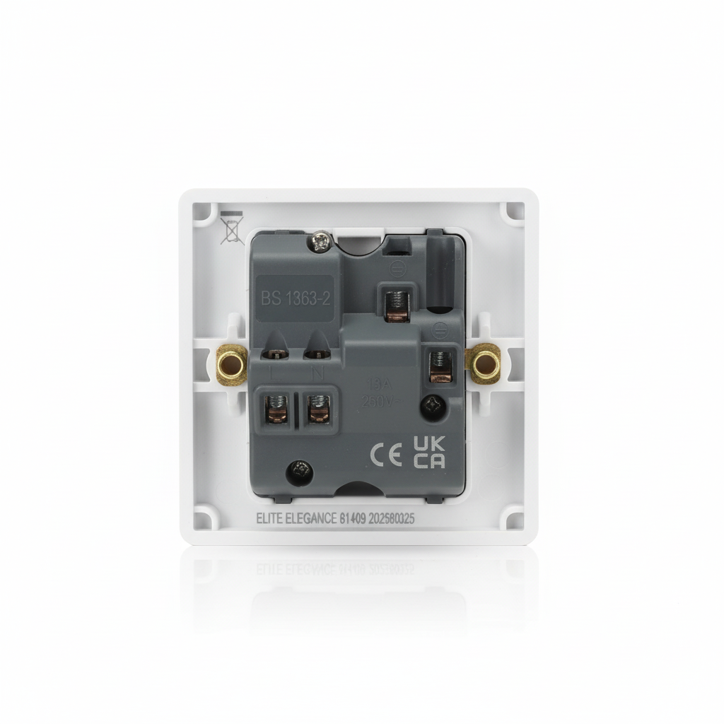13A Single Switched Socket DP White | Elite Elegance