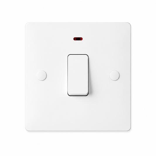 20A Double Pole Switch With Neon White | Elite Elegance