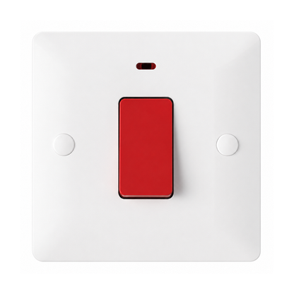 45A Double Pole Switch With Neon White | Elite Elegance