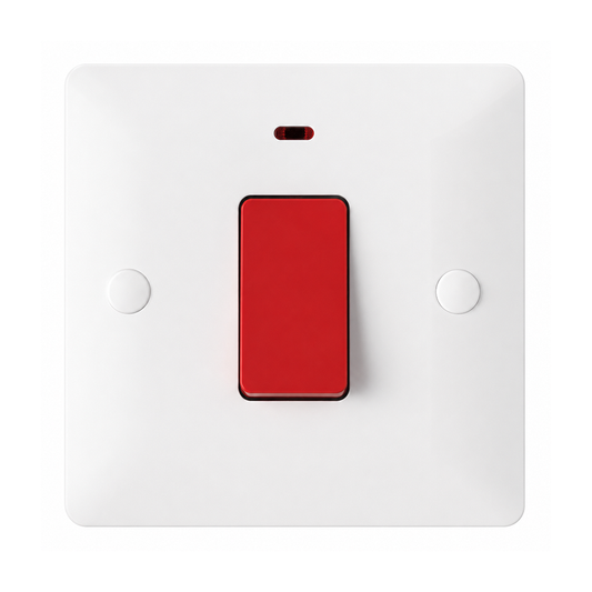 45A Double Pole Switch With Neon White | Elite Elegance