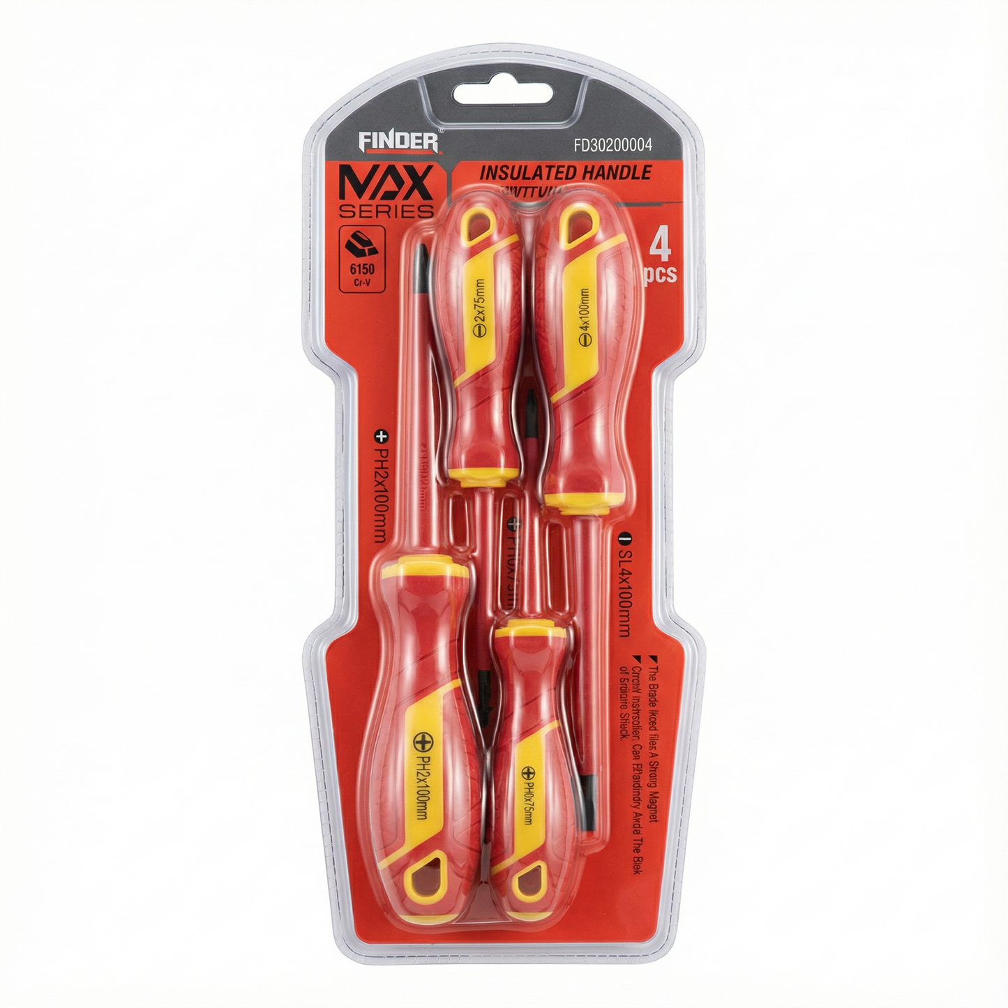 Finder 4-Piece VDE Insulated Screwdriver Set