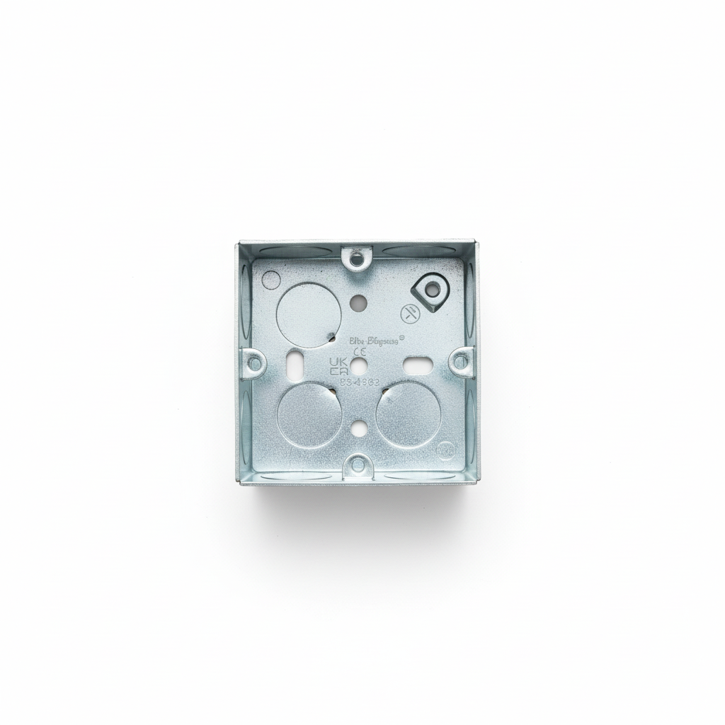 1 Gang Metal Back Box 35mm Adjustable Lug | Elite Elegance