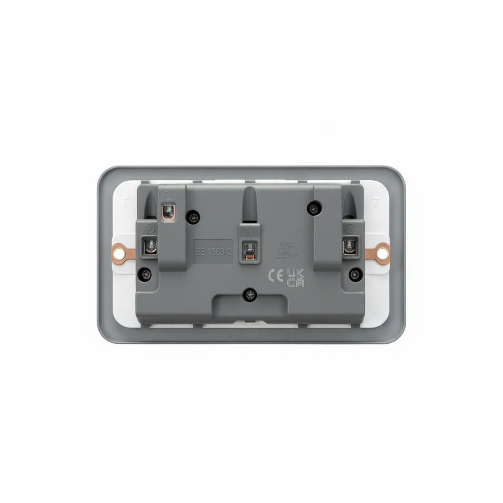 13A 2 Gang Metal Clad Switched Socket DP | Elite Elegance