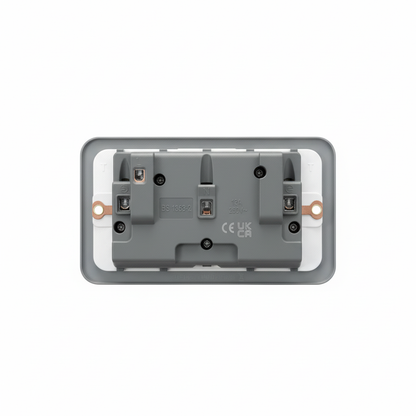 13A 2 Gang Metal Clad Switched Socket DP | Elite Elegance