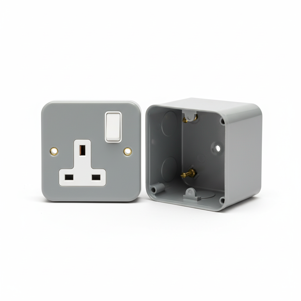 13A 1 Gang Metal Clad Switched Socket DP | Elite Elegance