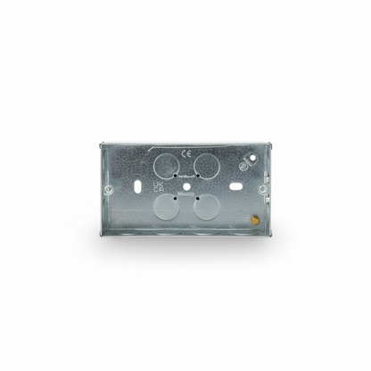 2 Gang Metal Back Box 35mm Adjustable Lug | Elite Elegance
