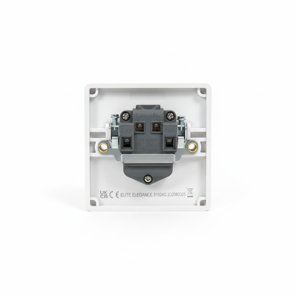 20A Double Pole Switch With Neon White | Elite Elegance