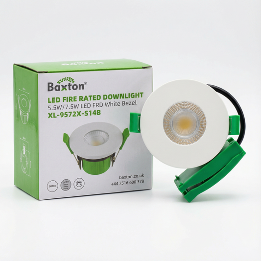 Baxton LED Fire-Rated Push-Fit Downlight (5.5/7.5w, 3CCT, Dimmable) IP65