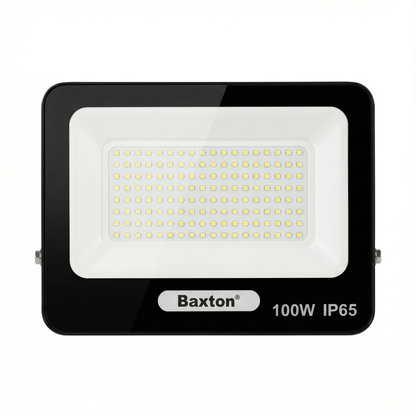 Baxton 100W LED Slimline Floodlight 6500K Daylight White IP65 Outdoor Floodlight