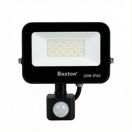 Baxton 20W LED Floodlight With PIR Sensor 3CCT IP65 Outdoor Security Light