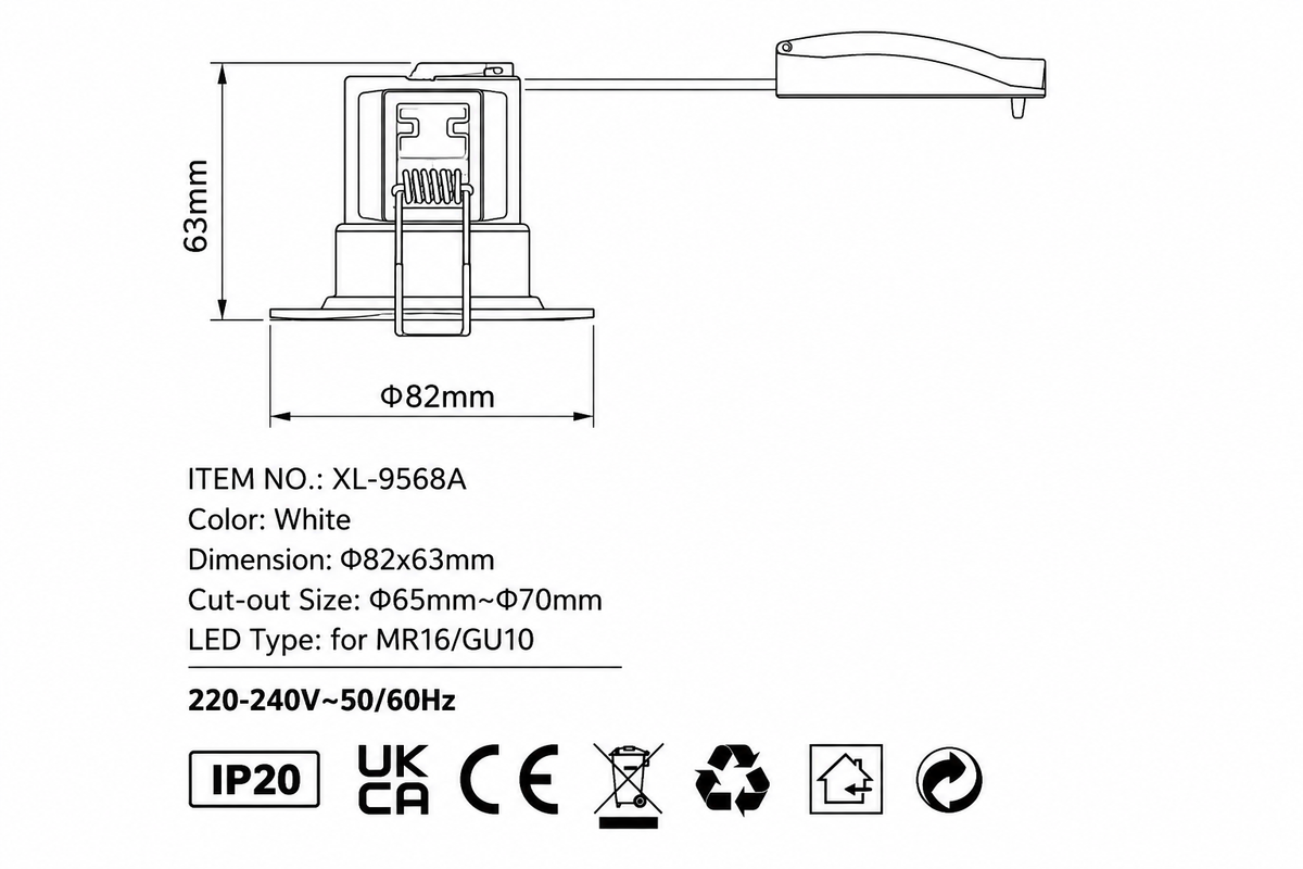 Baxton Essential Fire Rated GU10 Downlight Satin Nickel