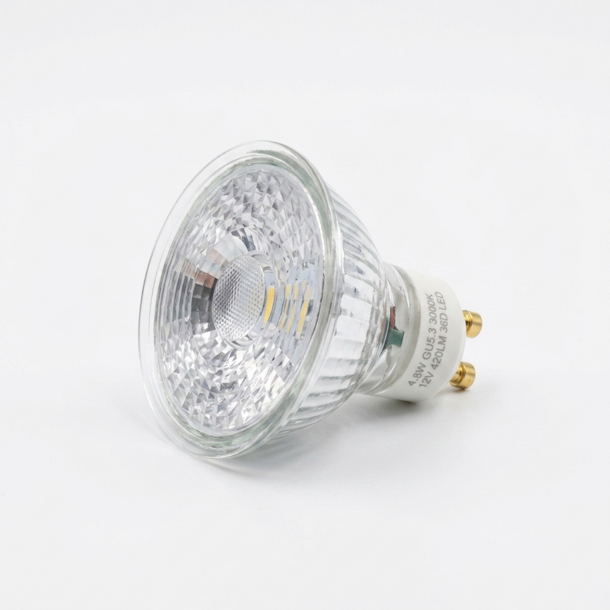 Baxton GU10 LED Bulbs Warm White 3000K 4.8W Glass – 10 Pack