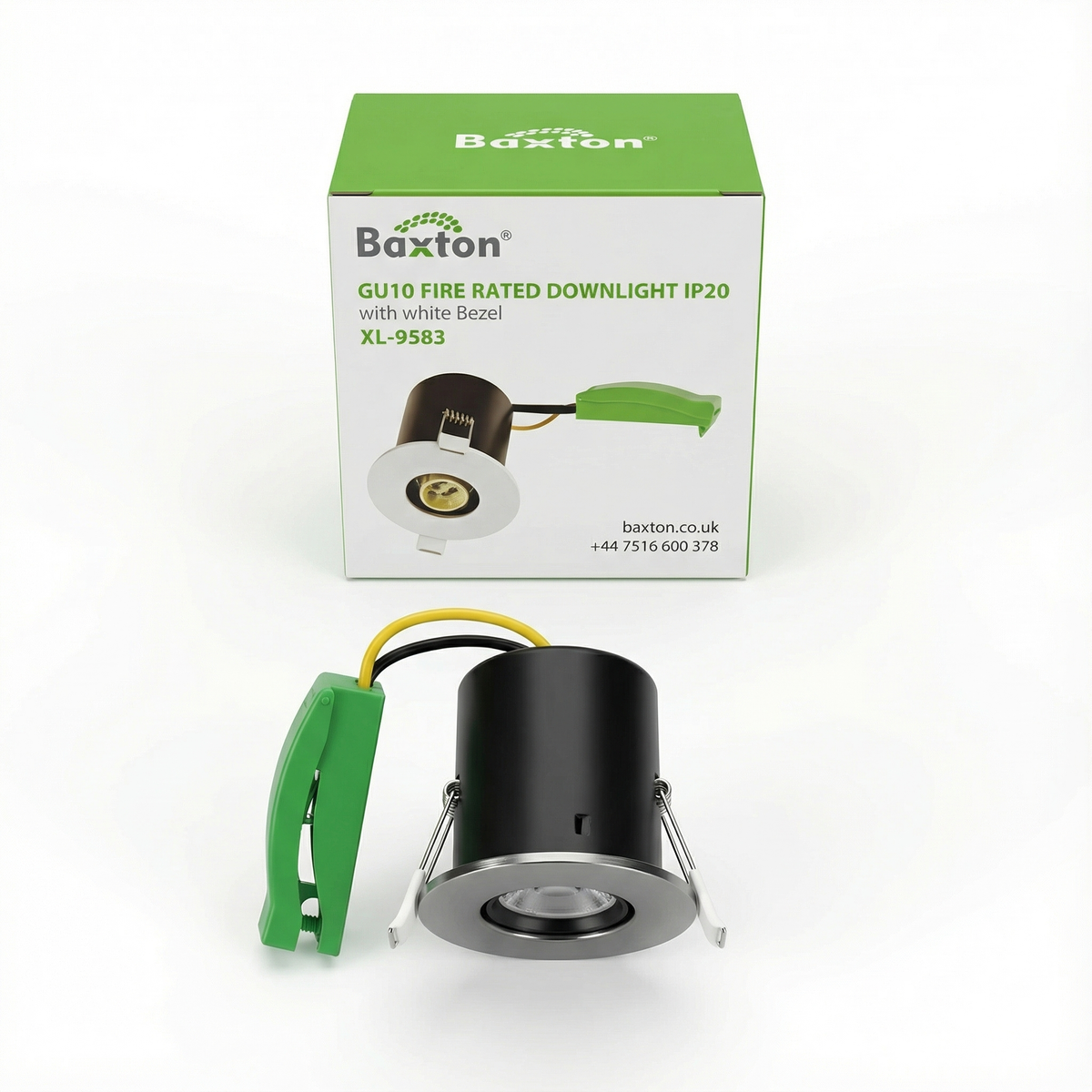 Baxton Pro Fire Rated GU10 Downlight Chrome IP65 Push Fit