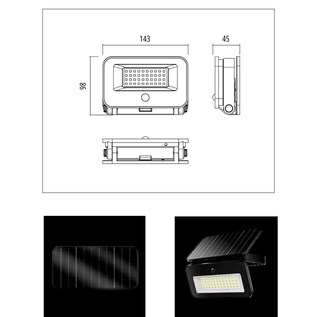 Smart Solar Wall Light – Adjustable Color Temperature & Motion Sensor