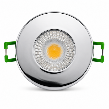 Baxton Pro Fire Rated LED Downlight Chrome IP65 3CCT Dimmable 5.5W/7.5W