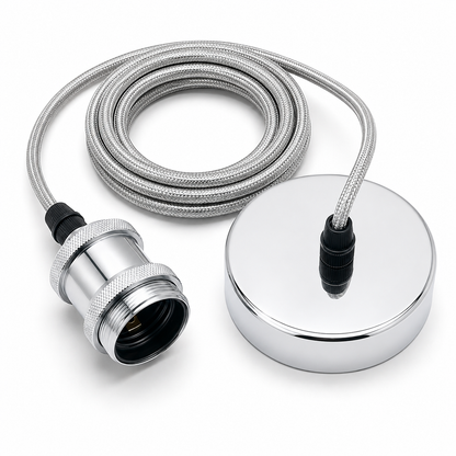 Decorative E27 Pendant Light Set Chrome | Baxton