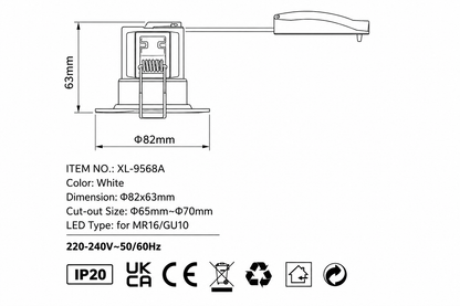 Baxton Essential Fire Rated GU10 Downlight White