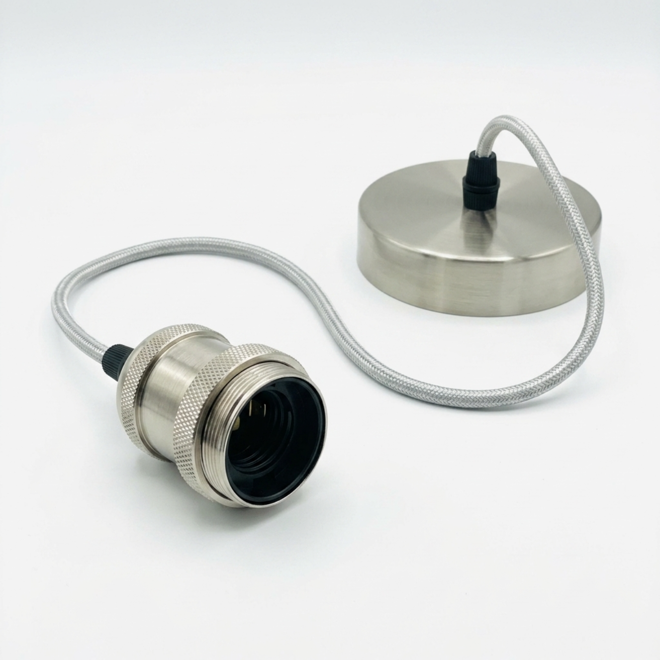 Decorative E27 Pendant Light Set Satin Nickel | Baxton