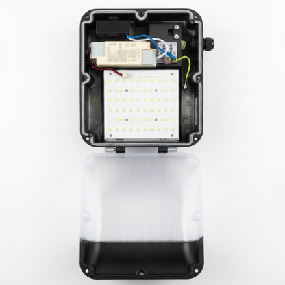 20W LED Commercial Bulkhead Light With Photocell Sensor 4000k IP65 Black | Baxton