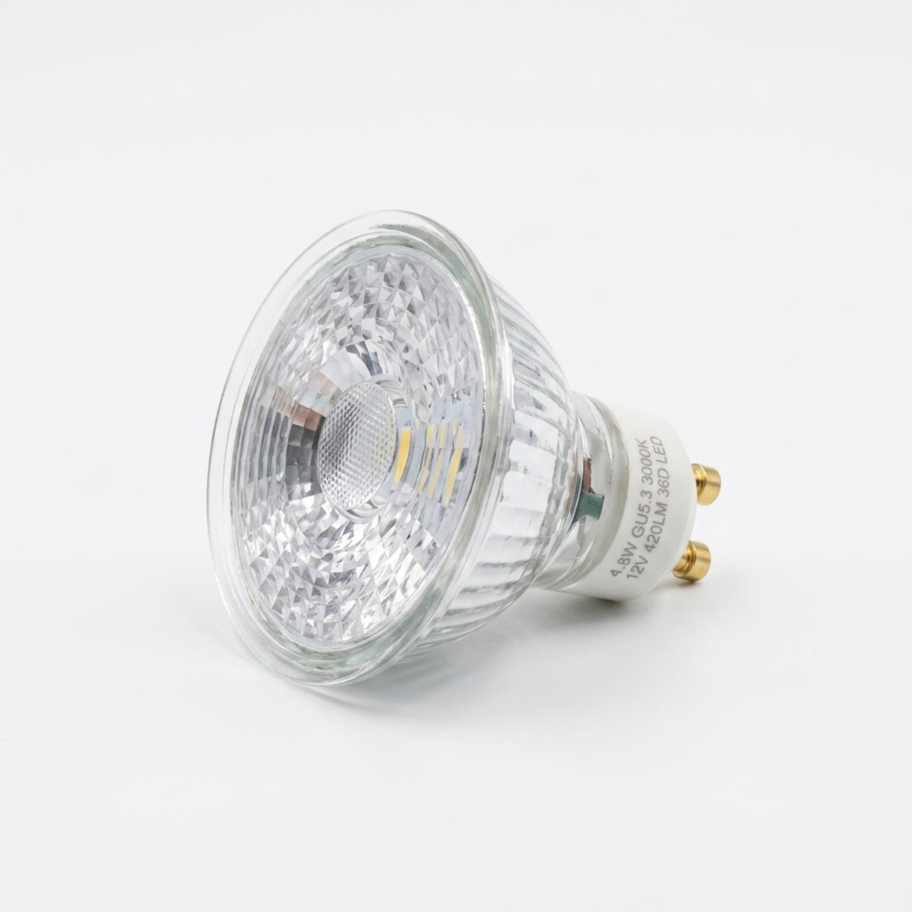 Baxton GU10 LED Bulbs Warm White 3000K 4.8W Glass – 10 Pack