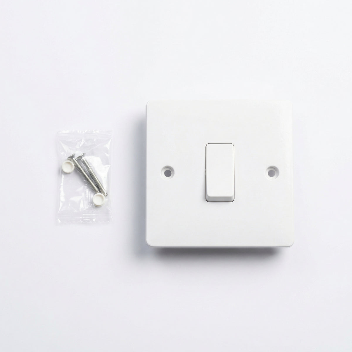 Elite Elegance 1 Gang 2 Way Light Switch 10AX White – Installer Pack (20 Pack)