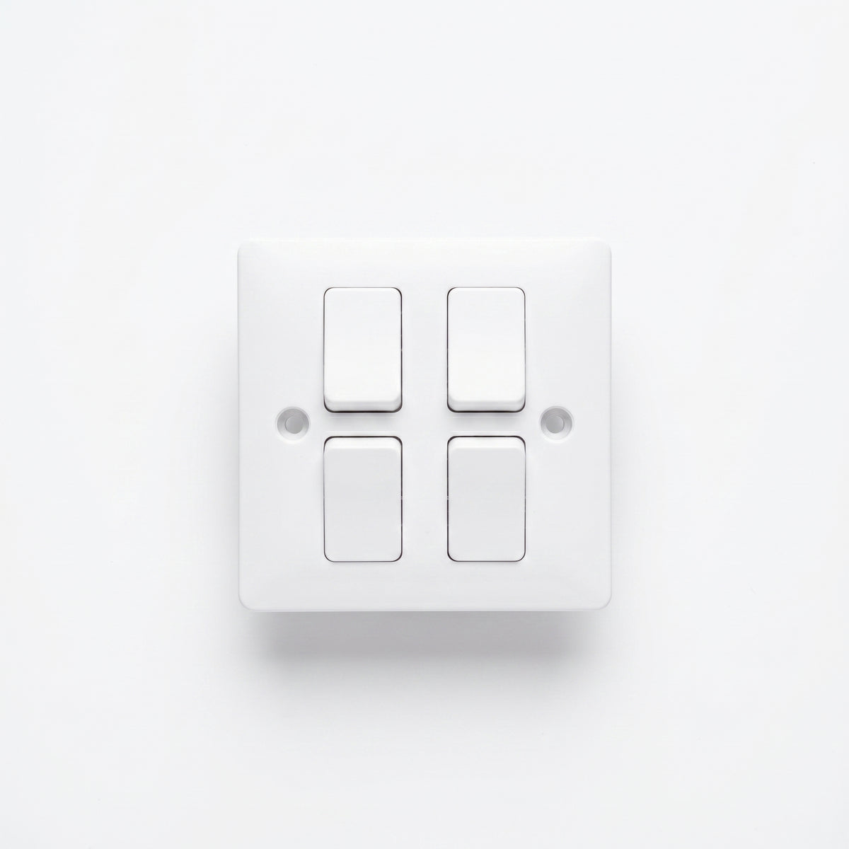 Elite Elegance 4 Gang 2 Way Light Switch 10AX White – Installer Pack (20 Pack)