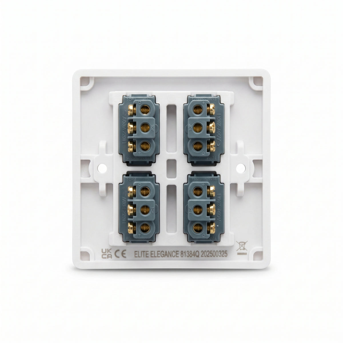 Elite Elegance 4 Gang 2 Way Light Switch 10AX White – Installer Pack (20 Pack)