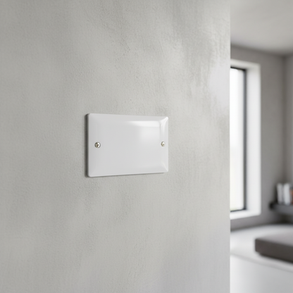 2 Gang Blank Plate White | Elite Elegance